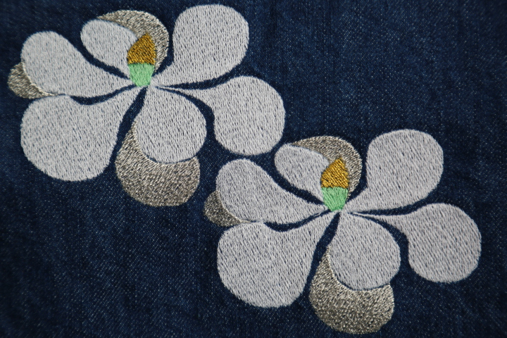 花柄刺繍部分の写真